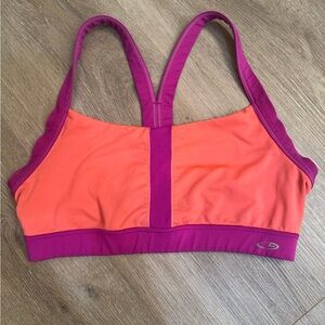 Women's Orange and Purple Sports Bra
